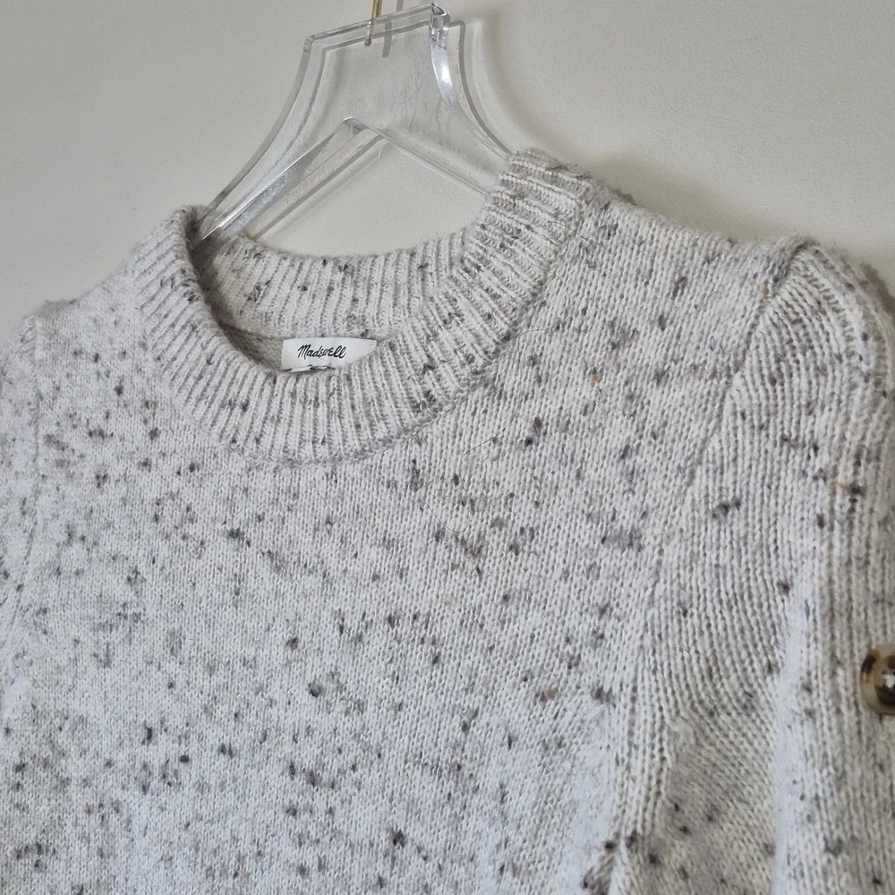 Madewell Donegal Button Sleeve Sweater Dress Long Sleeve Chic Knit Size XS - Picture 4 of 15